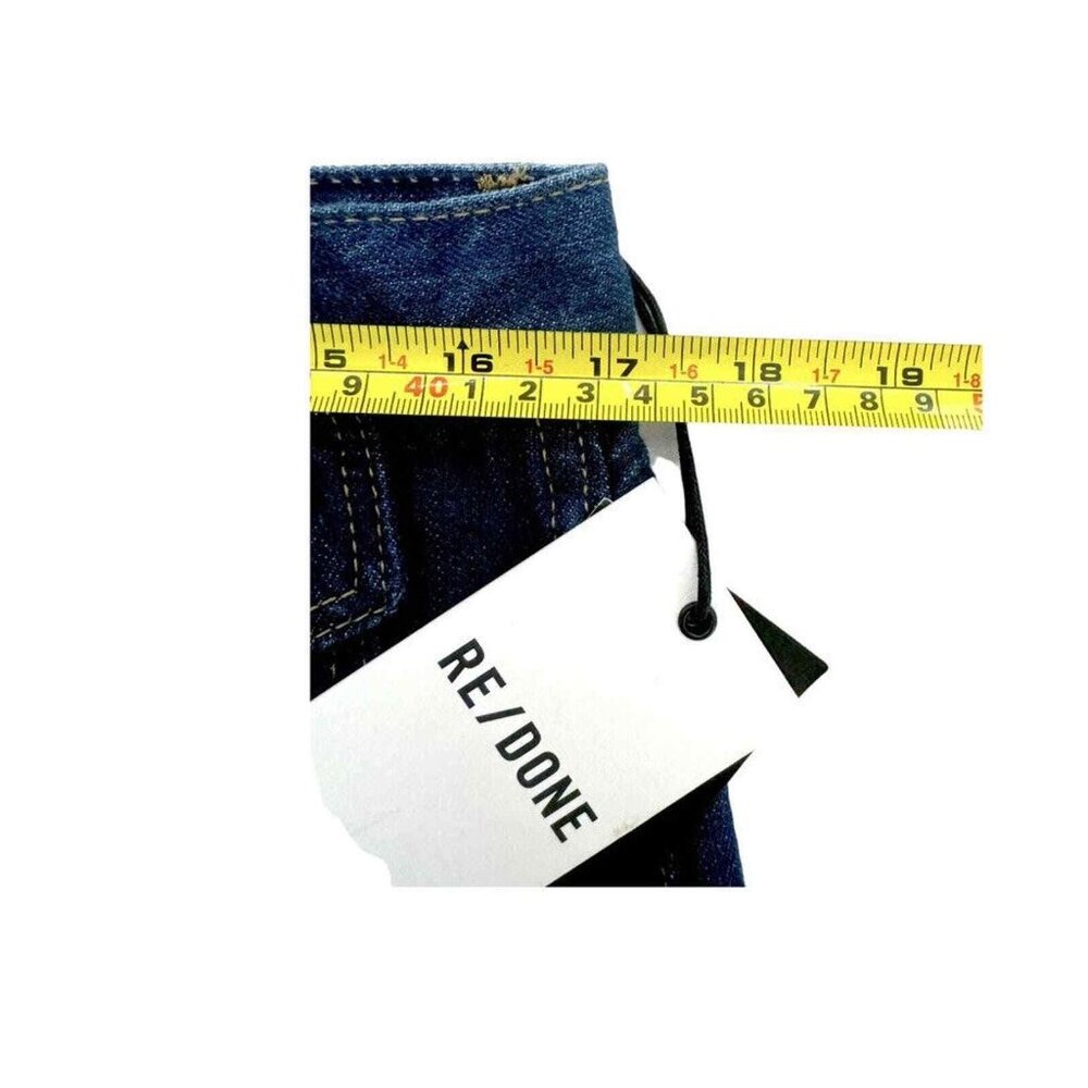 RE/DONE 70's Style Retro pocket Wide Leg Jeans in True Rinse Dark Wash 31 NWT - Picture 5 of 8